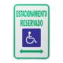 LETRERO DE ALUMINIO PARA PARED "ESTACIONAMIENTO RESERVADO" 30.50 X 45.75 CM