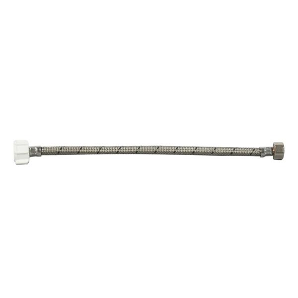 MANGUERA FLEXIBLE PARA AGUA DE ACERO 0.35M 1/2" X 7/8"