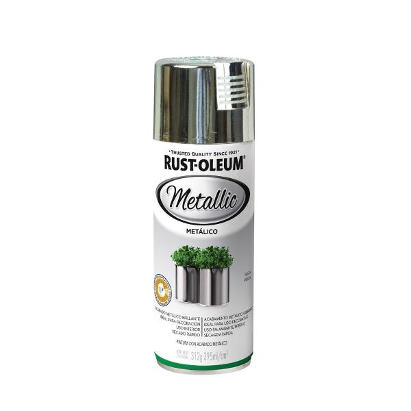 PINTURA EN AEROSOL PLATA BRILLANTE PARA MADERA Y METAL DE SECADO RÁPIDO 312 G
