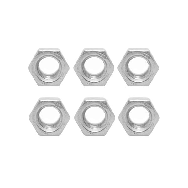 TUERCA HEXAGONAL 3/8 DE PULGADA PLATA 6 PIEZAS