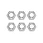 TUERCA HEXAGONAL 3/8 DE PULGADA PLATA 6 PIEZAS