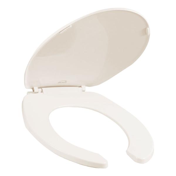 ASIENTO PARA BAÑO REDONDO PLÁSTICO HUESO BISAGRAS AJUSTABLES