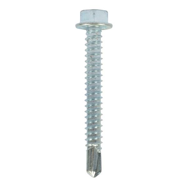 45 TORNILLOS HEXAGONAL AUTOPERFORANTE RONDANA1/4 X 2 PULGADAS PLATA 4