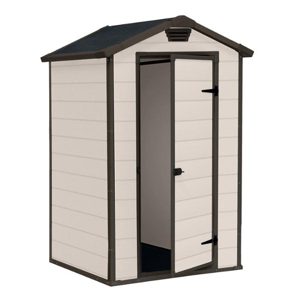 COBERTIZO DE ALMACENAMIENTO PARA EXTERIOR VERTICAL DE POLIPROPILENO 196 X 129 X 97 CM CAFE
