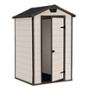 COBERTIZO DE ALMACENAMIENTO PARA EXTERIOR VERTICAL DE POLIPROPILENO 196 X 129 X 97 CM CAFE