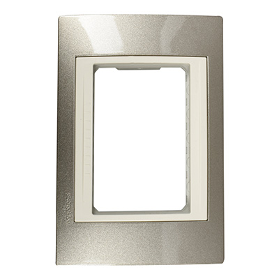 PLACA 3 MÓDULOS PLÁSTICO GRIS CAVA.