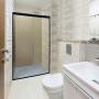 CANCEL PARA BAÑO CORREDIZO DOBLE PERFIL NEGRO VIDRIO TRANSPARENTE 111 A 115 X 187 CM ALUMINIO