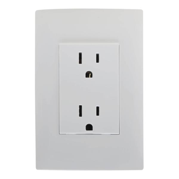 CONTACTO DÚPLEX CON PLACA DE PLÁSTICO BLANCO