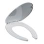 ASIENTO PARA BAÑO ALARGADO PLÁSTICO BLANCO BISAGRAS AJUSTABLES