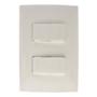 PLACA CON 2 INTERRUPTORES SENCILLOS BLANCO LEVITON CIEN