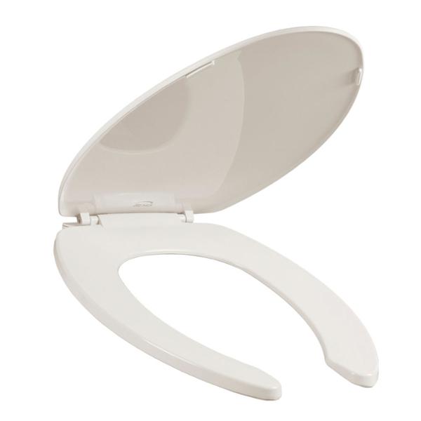 ASIENTO PARA BAÑO ALARGADO PLÁSTICO HUESO BISAGRAS AJUSTABLES