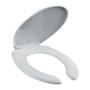 ASIENTO PARA BAÑO REDONDO PLÁSTICO BLANCO BISAGRAS FIJAS