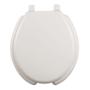 ASIENTO PARA BAÑO REDONDO PLÁSTICO HUESO BISAGRAS FIJAS