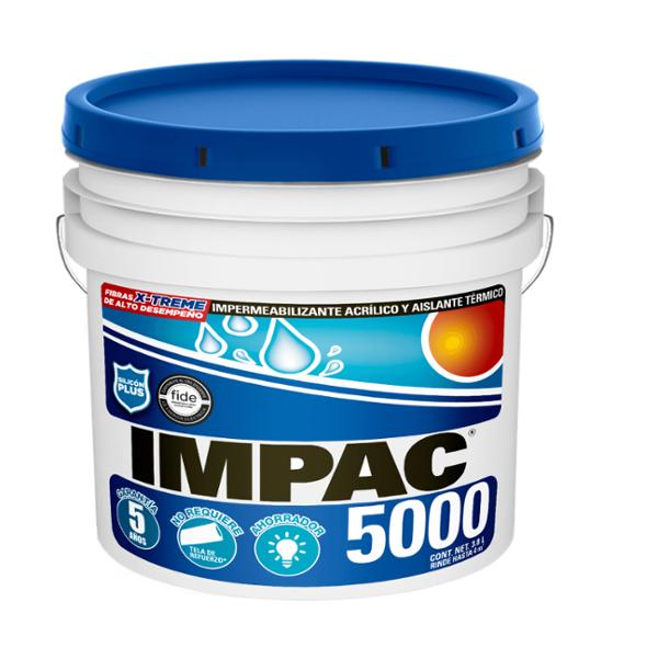 IMPERMEABILIZANTE ACRÍLICO FIBRATADO IMPAC 5000 5 AÑOS BLANCO 3.8 L