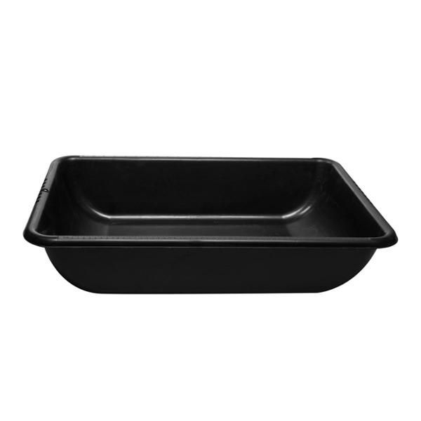 CHAROLA PARA MEZCLAR MATERIALES DE CONSTRUCCIÓN RECTANGULAR PLÁSTICO RESISTENTE 68 X 49 X 12 CM NEGRA