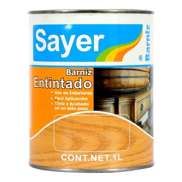 BARNIZ ENTINTADO NITROCELULOSA PARA MUEBLES BRILLANTE REALCE DE VETA CAOBA INGLES 1 L