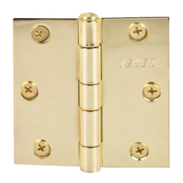 BISAGRA DE CABEZA MEDIA BOLA 7.62 X 7.62 CM DORADO 2 PIEZAS