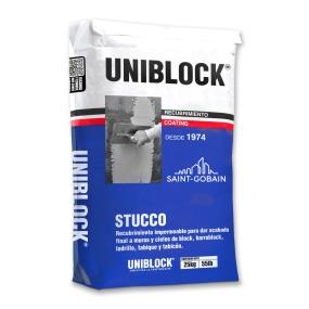 ESTUCO UNIBLOCK CON FIBRA PARA INTERIORES BLANCO IMPERMEABLE 25 KG