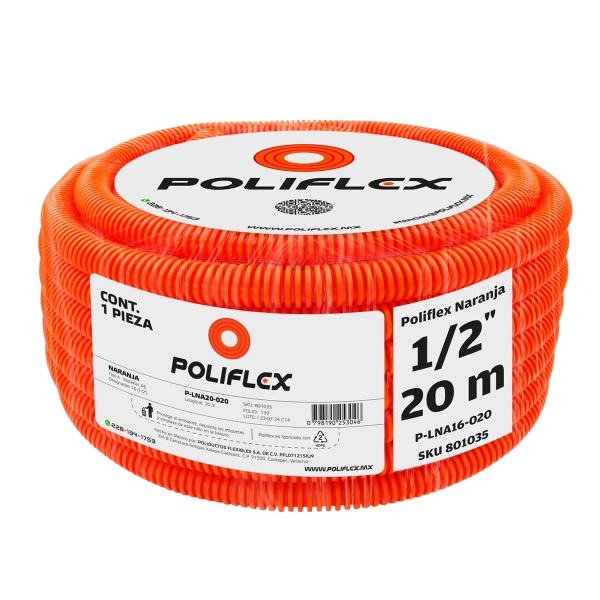 POLIFLEX NARANJA 1/2" ROLLO 20M