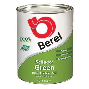 Sellador Berel Green 590 Acrílico Interior/Exterior 4L Color Blanco
