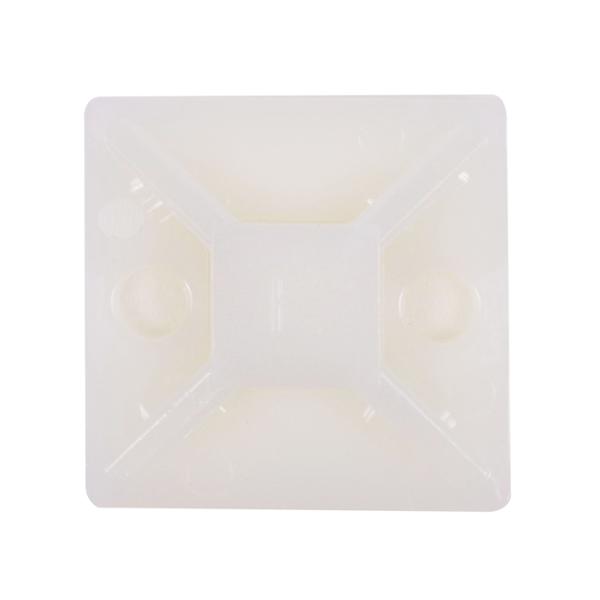 BASE ADHESIVA PARA CINCHOS DE PLÁSTICO 1.9 X 1.9 CM BLANCO 5 PIEZAS
