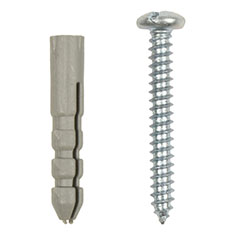 TAQUETE CON TORNILLO DE 1/4 DE PULGADA GRIS .004 KG 5 PIEZAS