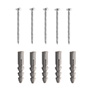 5 TAQUETES PLÁSTICO TORNILLOS5/16PULGADA GRIS
