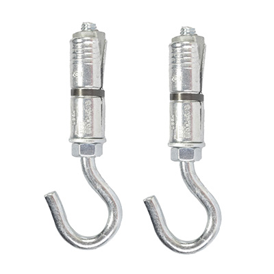 TAQUETE EXPANSOR CON GANCHO DE 5/16 DE PULGADA PLATA 2 PIEZAS