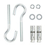 TAQUETE EXPANSOR CON GANCHO DE 3/8 DE PULGADA PLATA 2 PIEZAS