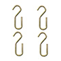 GANCHOS "S" DE METAL BRONCE 4 PIEZAS