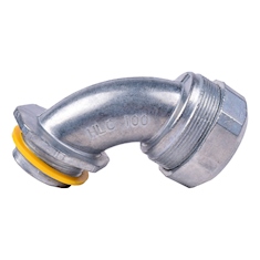 CONECTOR LIQUIDTIGHT CURVO DE 1 PULGADA PLATA