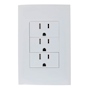 PLACA CON 3 CONTACTOS CON TIERRA BLANCO LEVITON