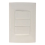 PLACA CON 3 INTERRUPTORES BLANCO LEVITON CIEN