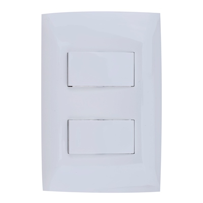 PLACA CON 2 INTERRUPTORES SENCILLO Y 3 VÍAS BLANCO LEVITON CIEN
