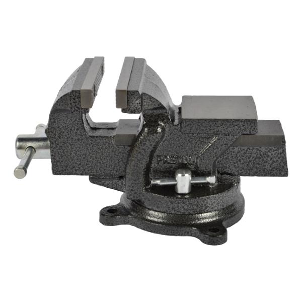 TORNILLO DE BANCO 4" HIERRO GRIS BASE GIRATORIA 360 GRADOS