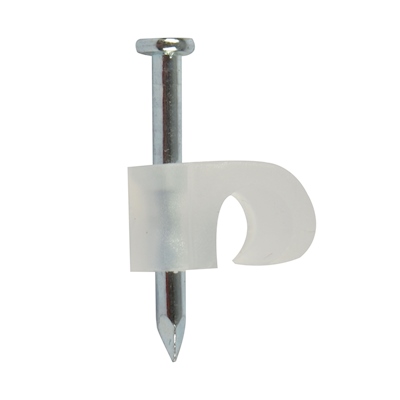 GRAPA PARA CABLES ELÉCTRICOS DE PLÁSTICO REDONDA 7-10 BLANCO 20 PIEZAS