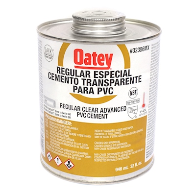 CEMENTO PARA TUBERÍA PVC 946ML SELLADO RESISTENTE TRANSPARENTE