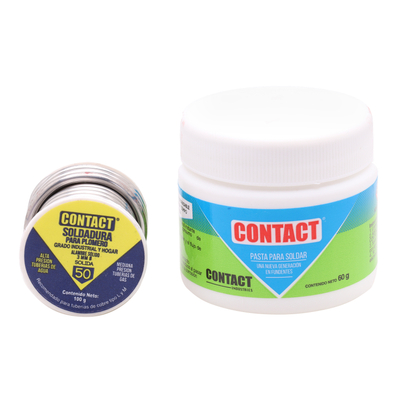 KIT DE SOLDADURA PARA TUBERÍA DE COBRE 60G PASTA Y 100G SOLDADURA AMARILLA