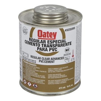 CEMENTO PARA TUBERÍA PVC 473ML SELLADO RESISTENTE TRANSPARENTE