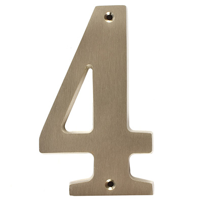 NÚMERO "4" 12.7 X 8 CM PLATA