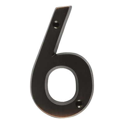 NÚMERO 6 10.1 X 5.5 CM BRONCE