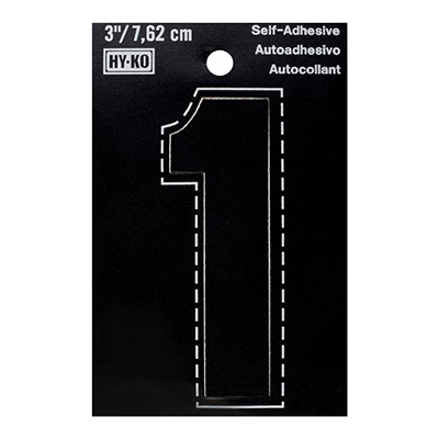 NÚMERO 1 DE PLÁSTICO AUTOADHESIVO 7.62 CM