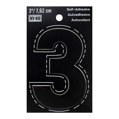 NÚMERO 3 DE VINILO AUTOADHESIVO 7.62 CM