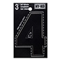 NÚMERO 4 DE PLÁSTICO AUTOADHESIVO 7.62 CM