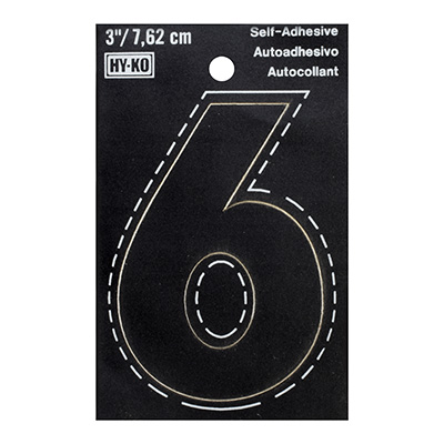 NÚMERO "6" DE VINILO 7.62 CM