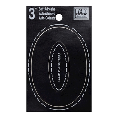 NÚMERO "0" NEGRO 7.62 CM