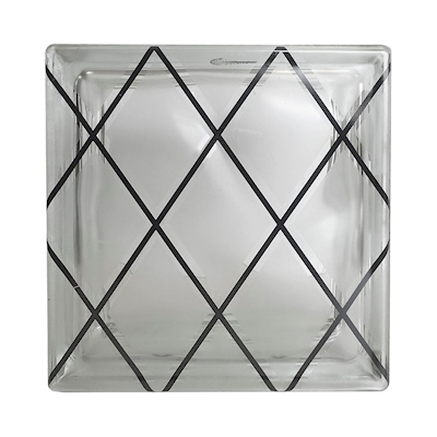 VIDRIO BLOCK DECO ROMBOS 19 X 19 X 8 CM INDEX
