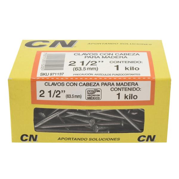 CLAVOS DE 2 1/2 PULGADA PLATA 1 KG
