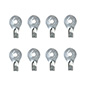 GANCHOS DE USO MÚLTIPLE DE 2.7 X 1.6 CM PLATA 8 PIEZAS