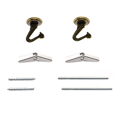 GANCHOS PARA COLGAR DE 2.5 X 2.8 CM BRONCE 2 PIEZAS